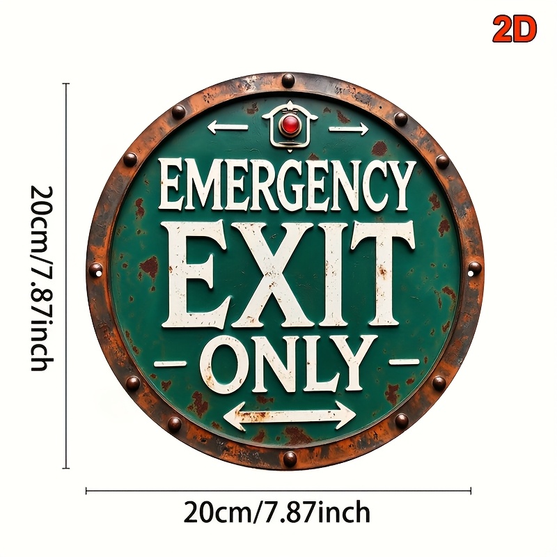2D Industrial Retro Metal Emer - Emergency Exit Sign 评论和价格