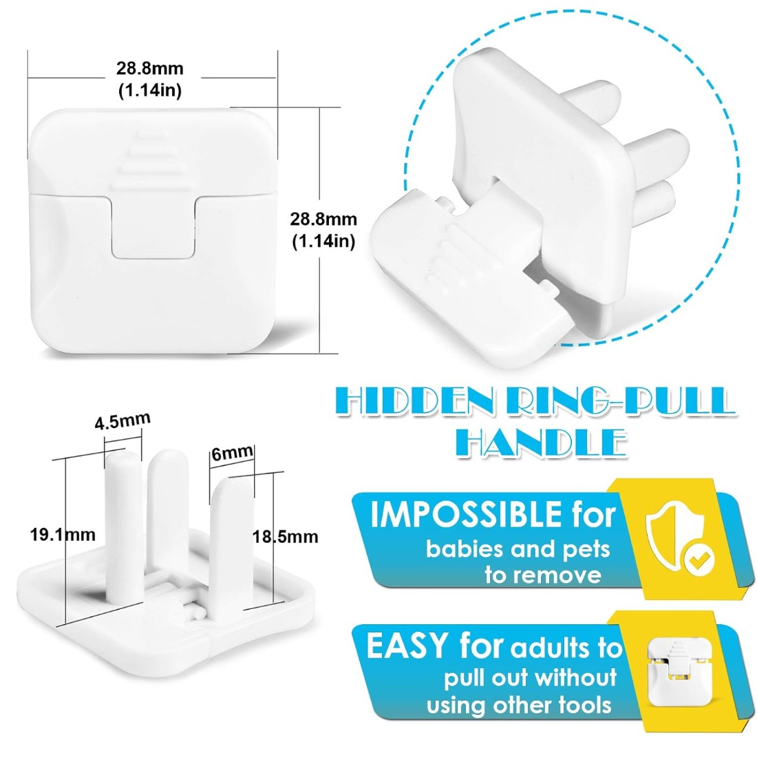 38 Pcs White Plastic Childproo - Outlet Cover Baby 评论和价格