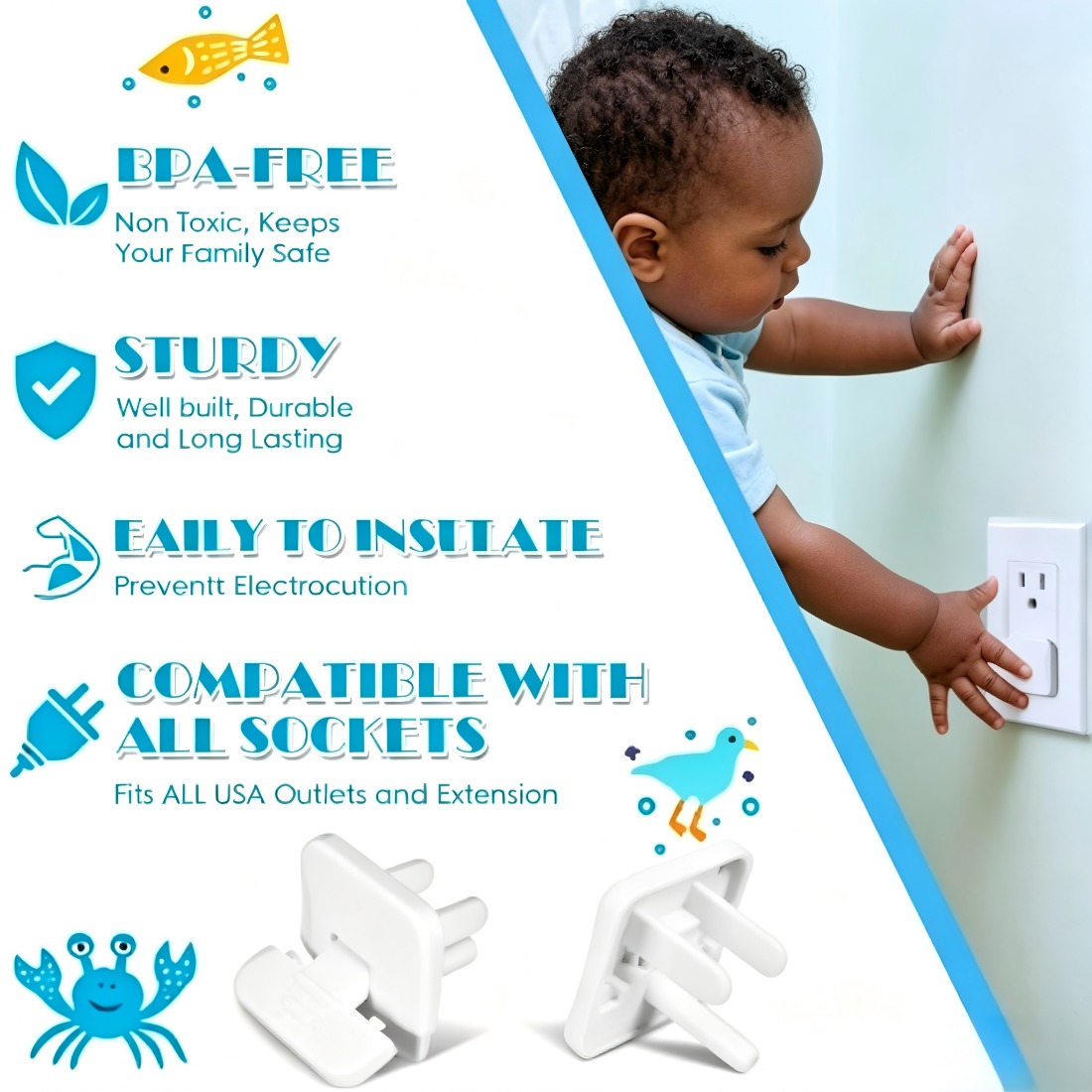 38 Pcs White Plastic Childproo - Outlet Cover Baby 评论和价格