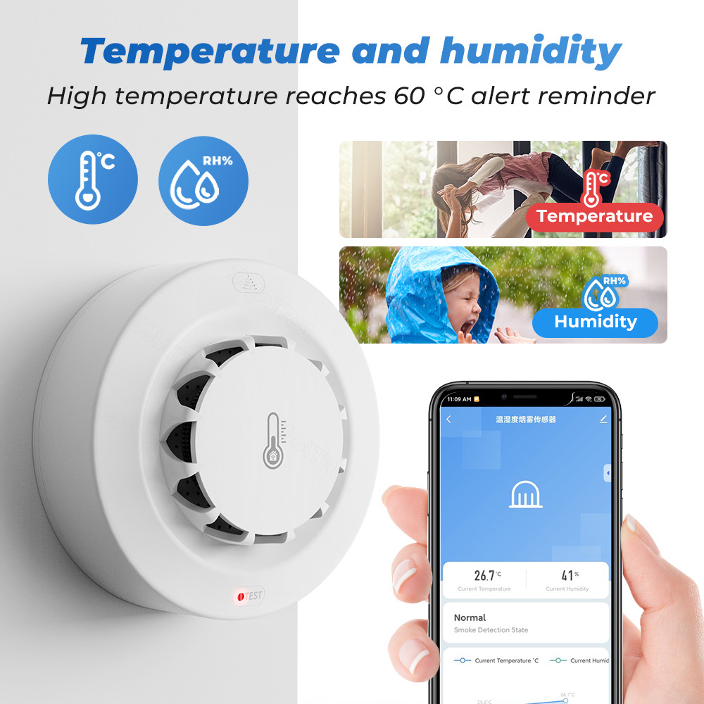 Tuya WiFi or Zigbee Smoke Dete - Smoke Detector Interconnected 评论和价格