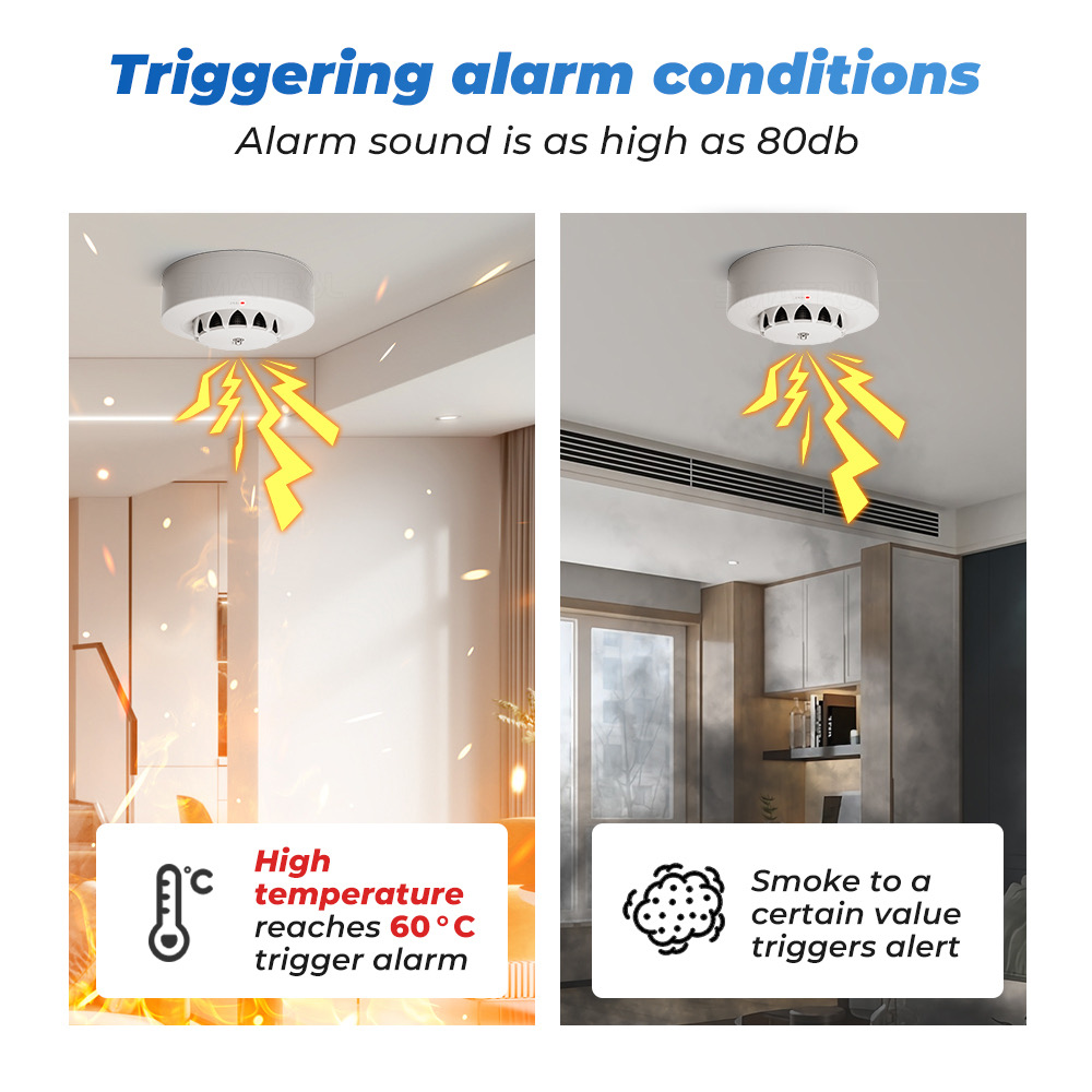 Tuya WiFi or Zigbee Smoke Dete - Smoke Detector Interconnected 评论和价格