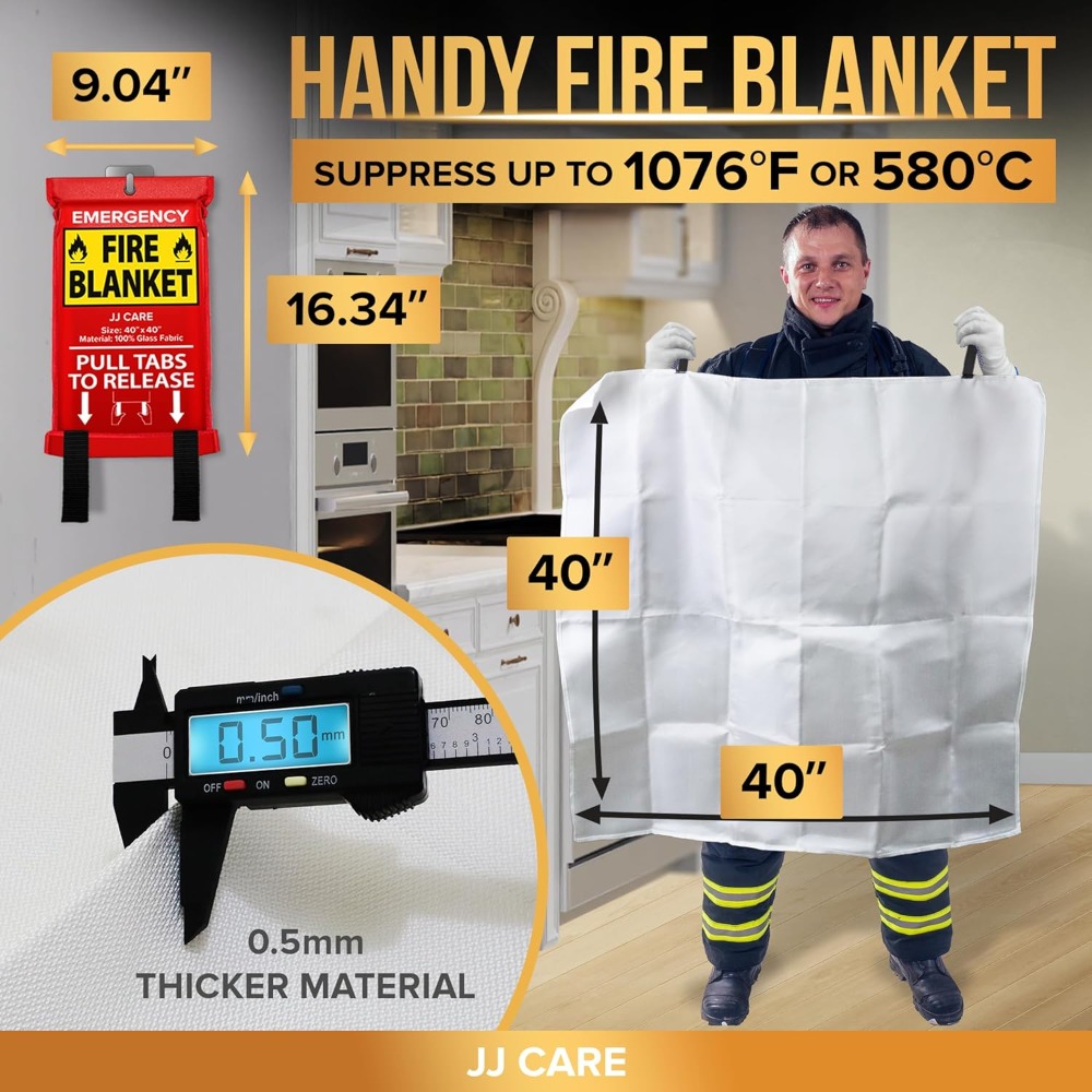 Fire Blanket – 10 Packs with H - Fire Blanket Kitchen 评论和价格