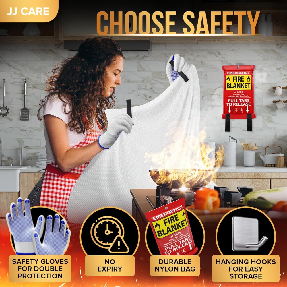 Fire Blanket – 10 Packs with H - Fire Blanket Kitchen 评论和价格