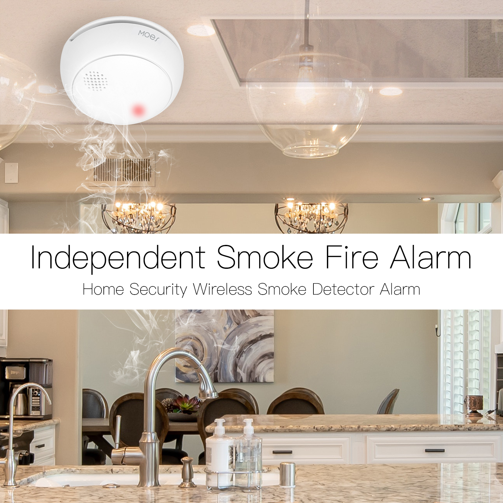 MOES ZigBee Smart Wireless Smo - Smoke Detector Interconnected 评论和价格
