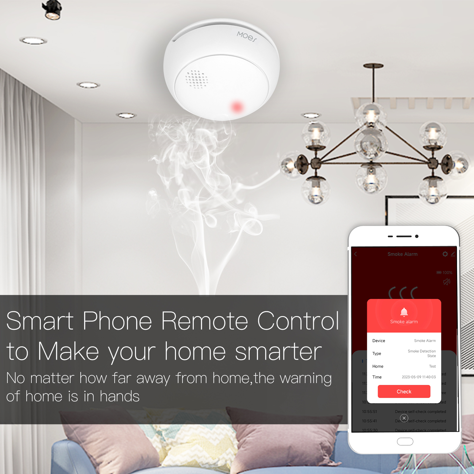 MOES ZigBee Smart Wireless Smo - Smoke Detector Interconnected 评论和价格