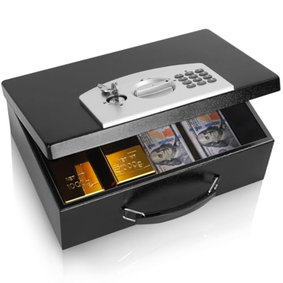 Portable Metal Safe Box with D - Fire Safe Document 评论和价格
