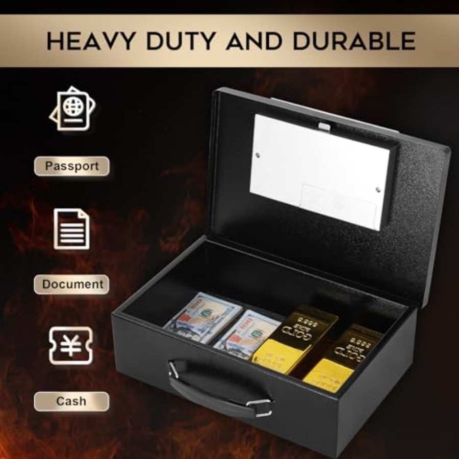 Portable Metal Safe Box with D - Fire Safe Document 评论和价格