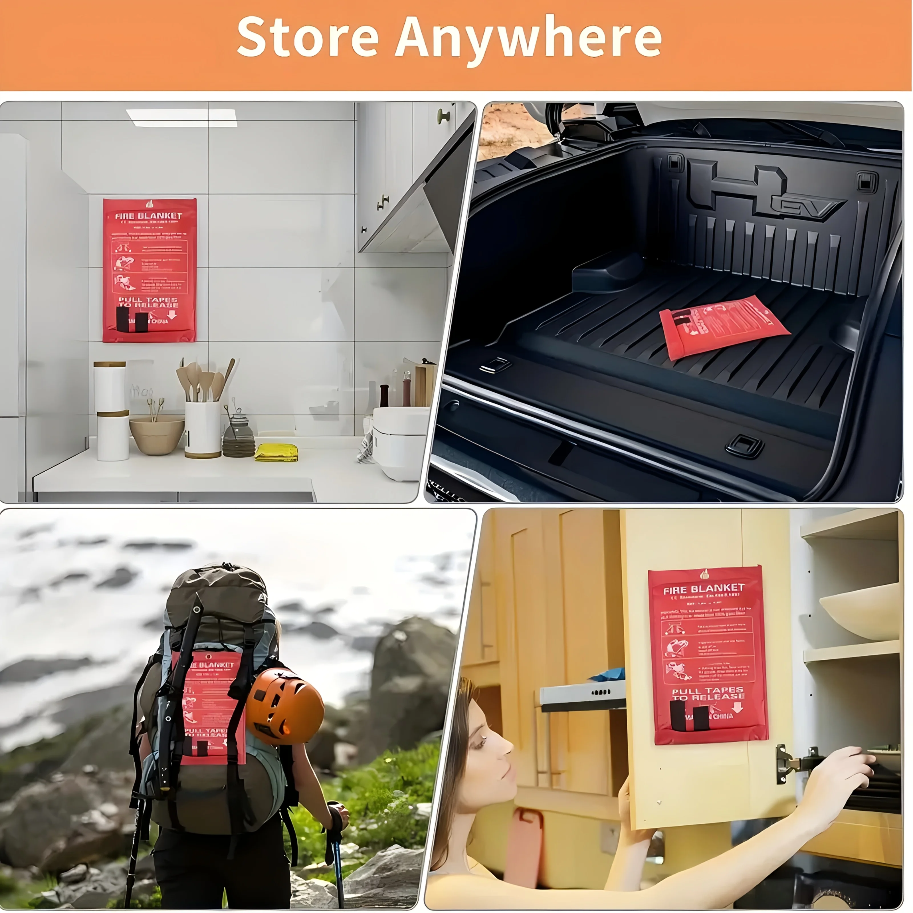 Fiberglass Fire Blanket Emerge - Fire Blanket Kitchen 评论和价格