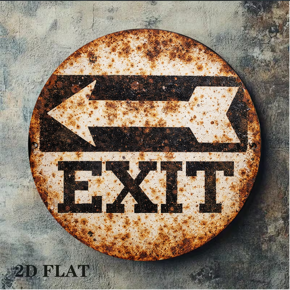 2D Metal Sign 8x8in/20x20cm Re - Emergency Exit Sign 评论和价格