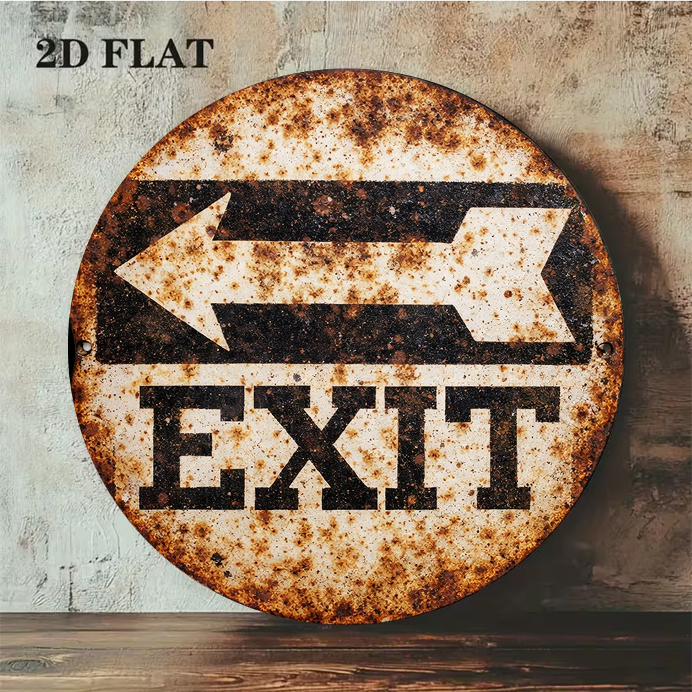 2D Metal Sign 8x8in/20x20cm Re - Emergency Exit Sign 评论和价格
