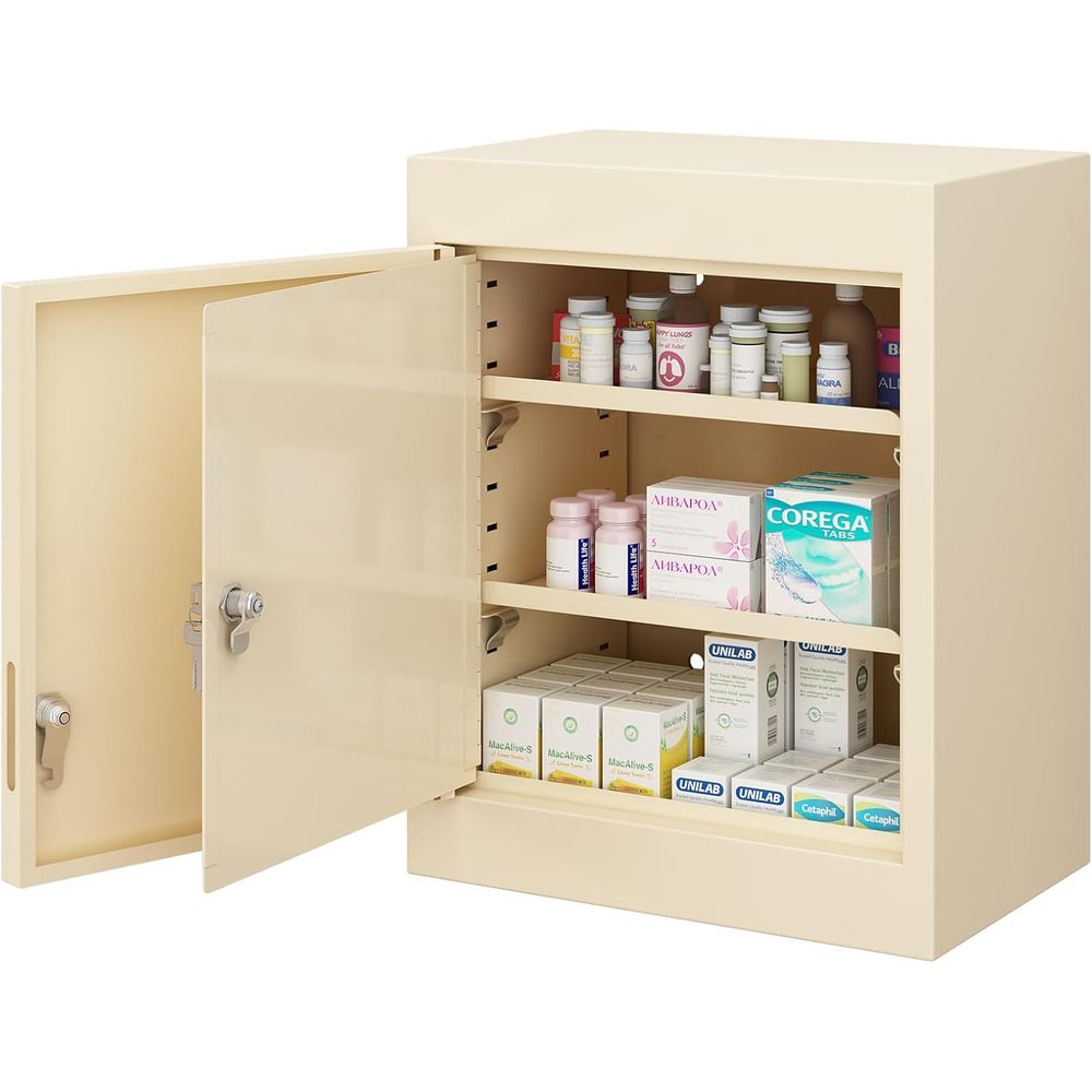 Double Door, Dual Key Lock Ste - Medicine Cabinet Lock 评论和价格
