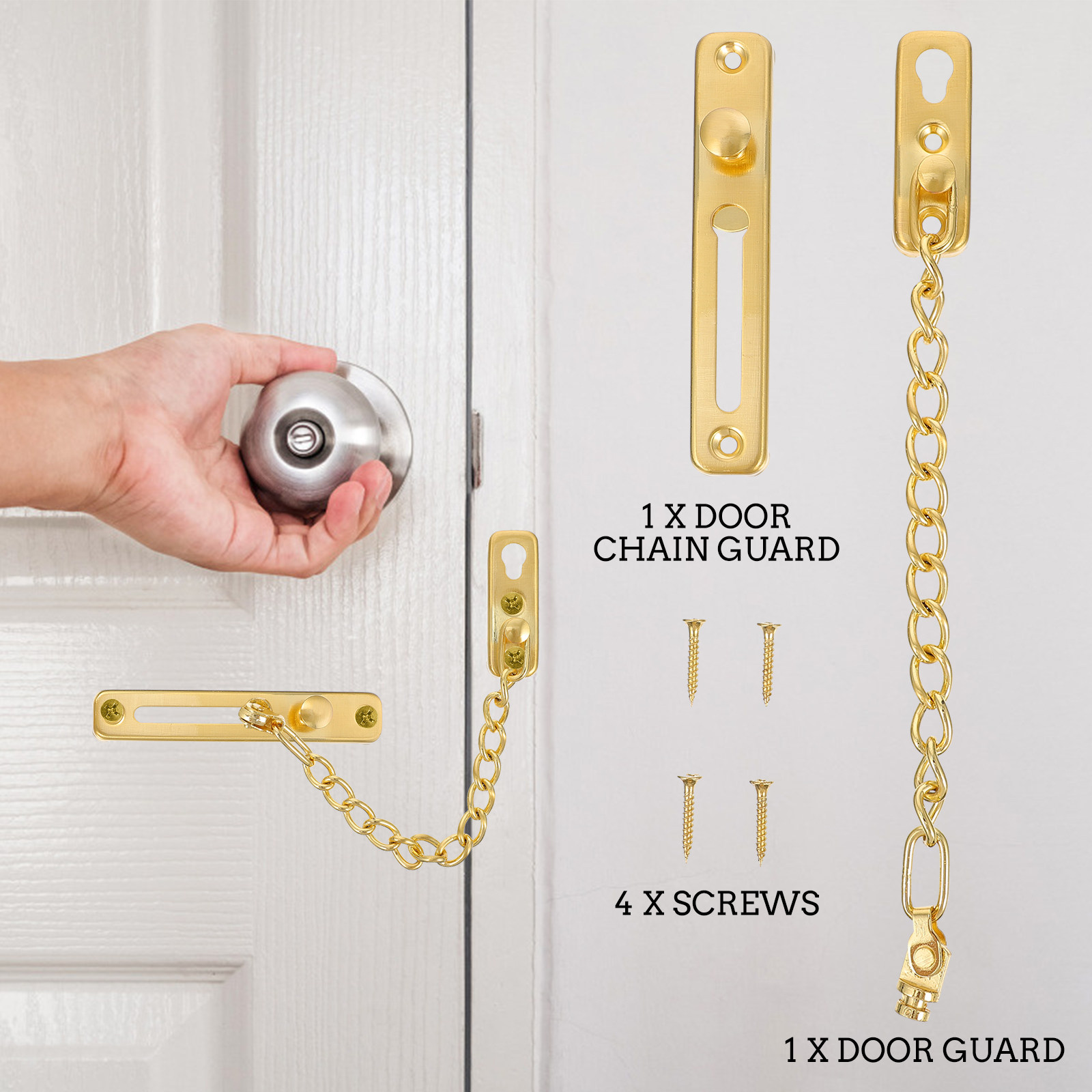 1Set Elegant Stainless Steel D - Security Chain Door 评论和价格