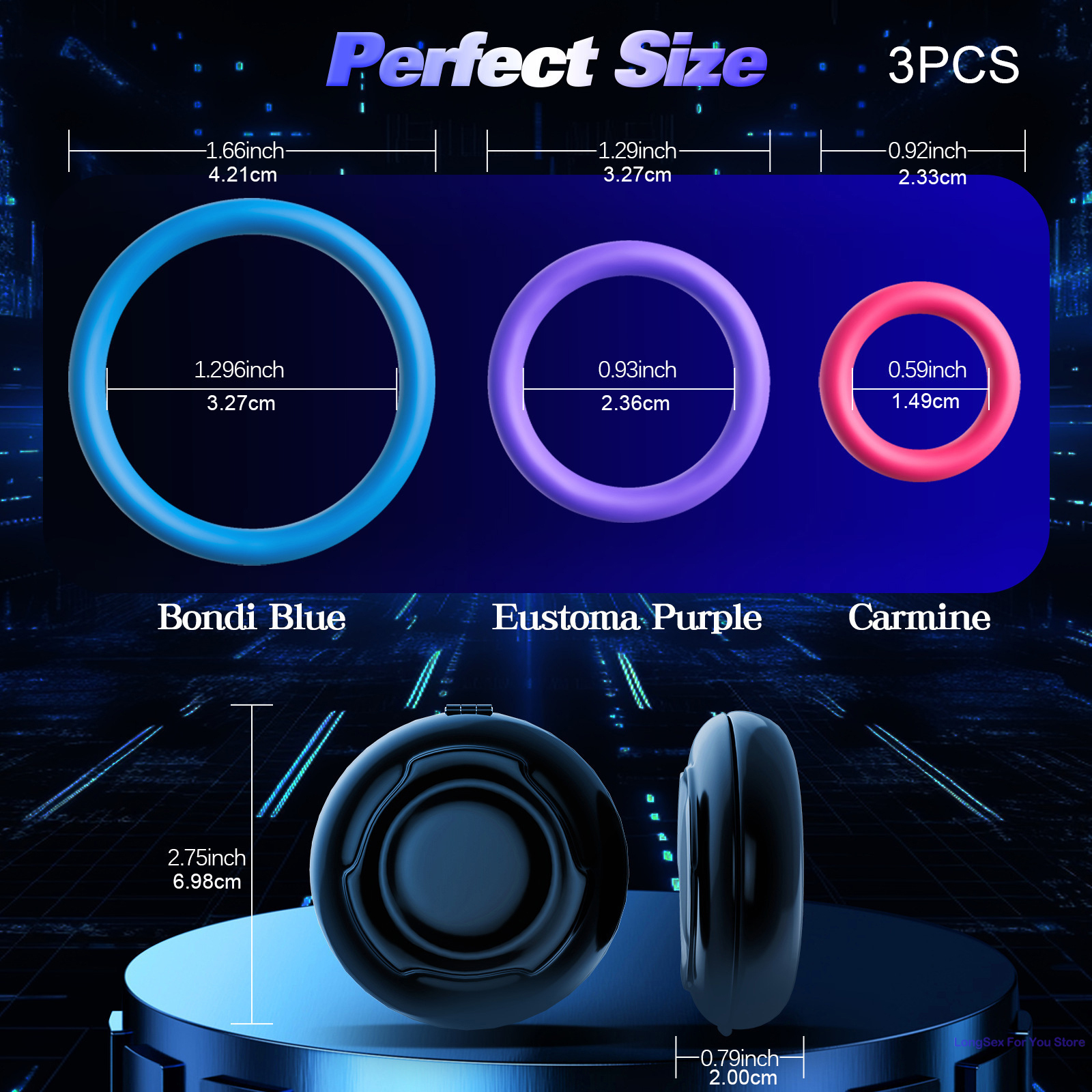 3pcs Silicone Cock Ring With P - Medicine Cabinet Lock 评论和价格